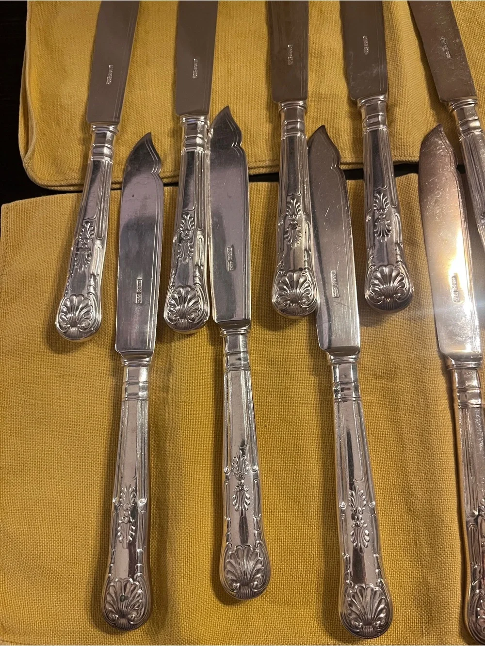 Vintage Goldsmiths & Silversmiths Co Regent Plate Kings Pattern Knives Set of 11